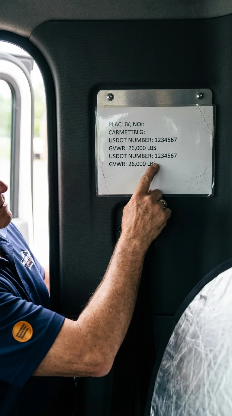 USDOT licensing placard verification in Horace